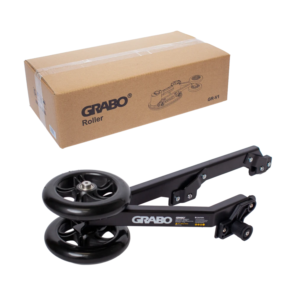 GRABO Roller Transporthilfe mit zwei Gummirädern und Verpackung