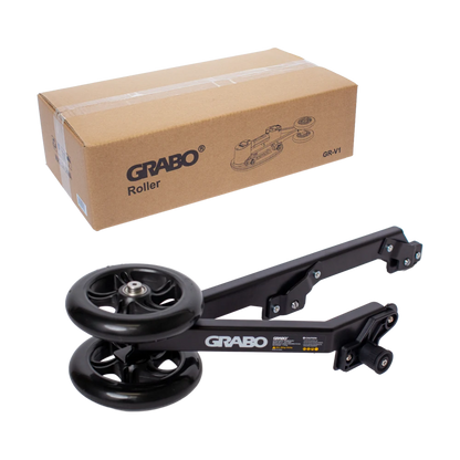 GRABO Roller Transporthilfe mit zwei Gummirädern und Verpackung